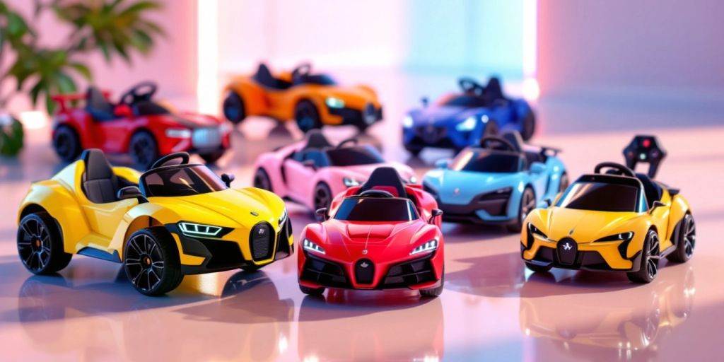 Luxury remote control ride-ons for kids in vibrant colors.